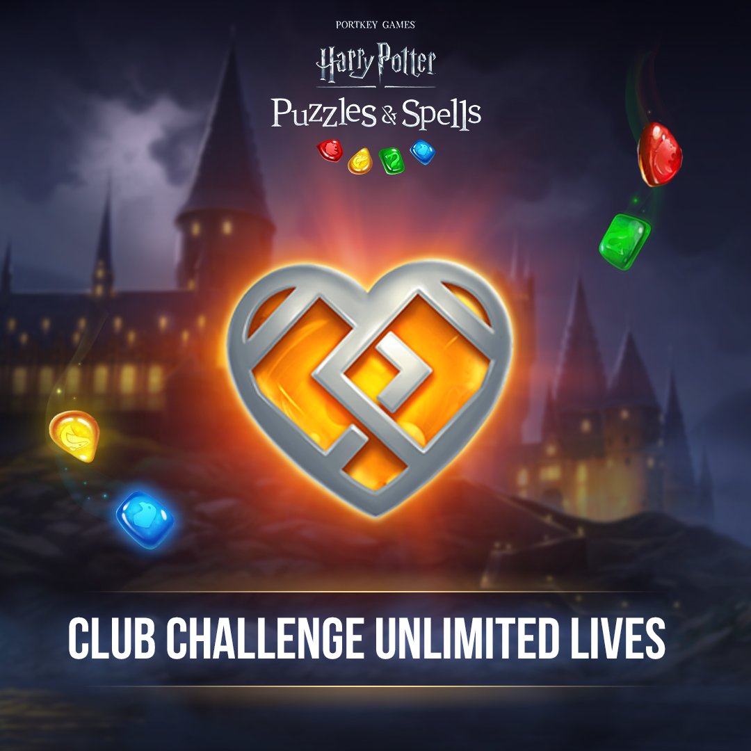 HPPuzzlesSpells's tweet photo. Conquer Club Challenge! Claim your 30 minutes of unlimited Club Challenge lives in-game now! https://t.co/6blBajaVfk
#HarryPotter #PuzzlesAndSpells #ClubChallenge #UnlimitedLives https://t.co/MPQZpwLBcI