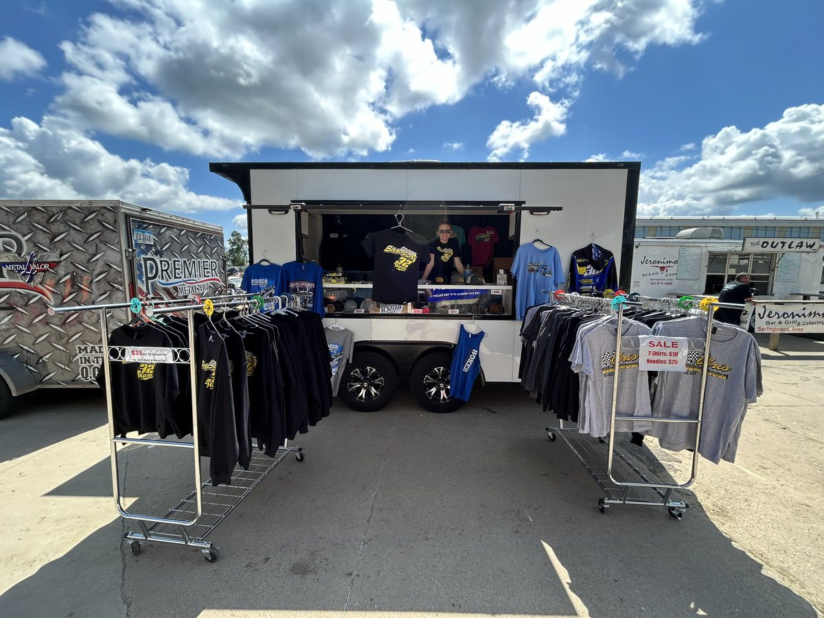 Come check out the merch trailer <a href="/maqspeedway/">Maquoketa Speedway</a> #Hawkeye100! We have both our new #wave merchandise and <a href="/HokerTrucking66/">Hoker Trucking LLC</a> merchandise too!