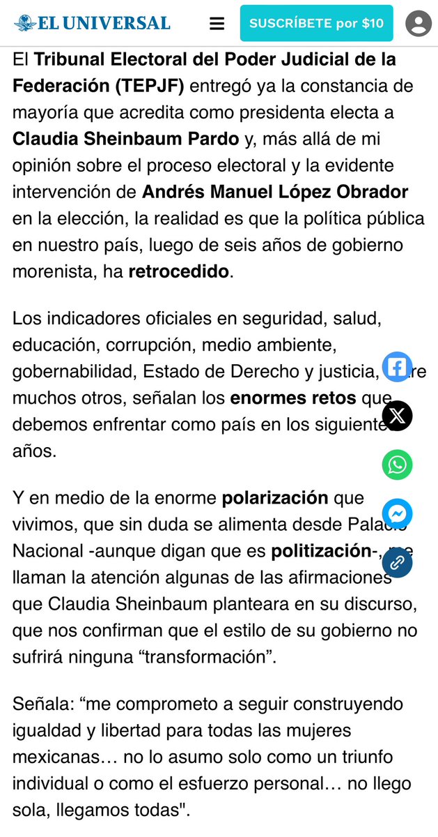 ✍️ El discurso feminista de algunas mujeres que llegan al poder no se consolida en los hechos si la presión de quienes las impulsan -generalmente varones- pesa más que sus propias capacidades. 

Les comparto mi columna publicada en <a href="/El_Universal_Mx/">El Universal</a> 

eluniversal.com.mx/opinion/adrian…