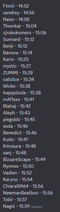 You have a chance to compete with this set of skilled runners in the Supernova 16 Open Qualifier

On August 24th or 25th, there will be a 2hr long LTA where the top player will go into the main bracket, while 2nd-5th will go into the losers bracket, More info on the discord below