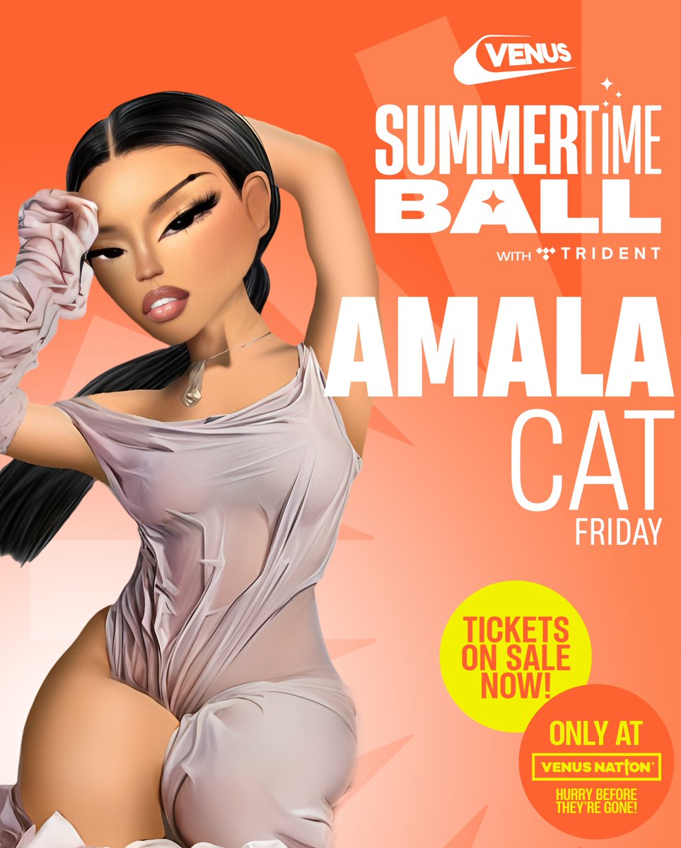 VenusEntUV's tweet photo. Brace yourself for an electrifying experience as AMALA CAT takes the stage at the 2024 Summertime Ball, hosted by Venus! With her bold style and genre-defying hits, she's set to deliver a performance that will be nothing short of unforgettable. #STB24
@AmalaSalvatore https://t.co/InXpsaRQdE