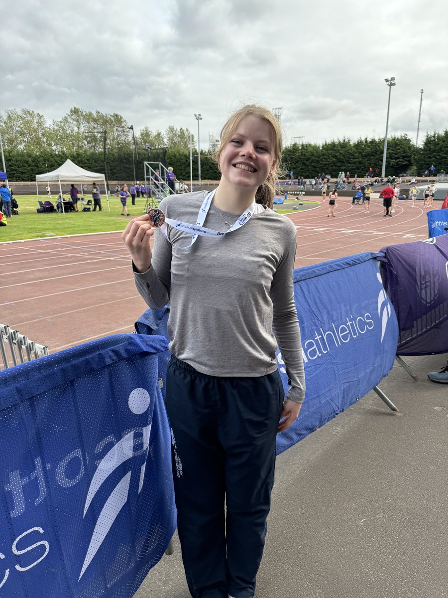 KenWGPearson's tweet photo. Super proud of Katherine winning first senior Scottish medal with bronze at high jump at @scotathletics #4Jathletics championships today. All the years of training paying off. @McLarenHSPE https://t.co/wg5vNoQvUL
