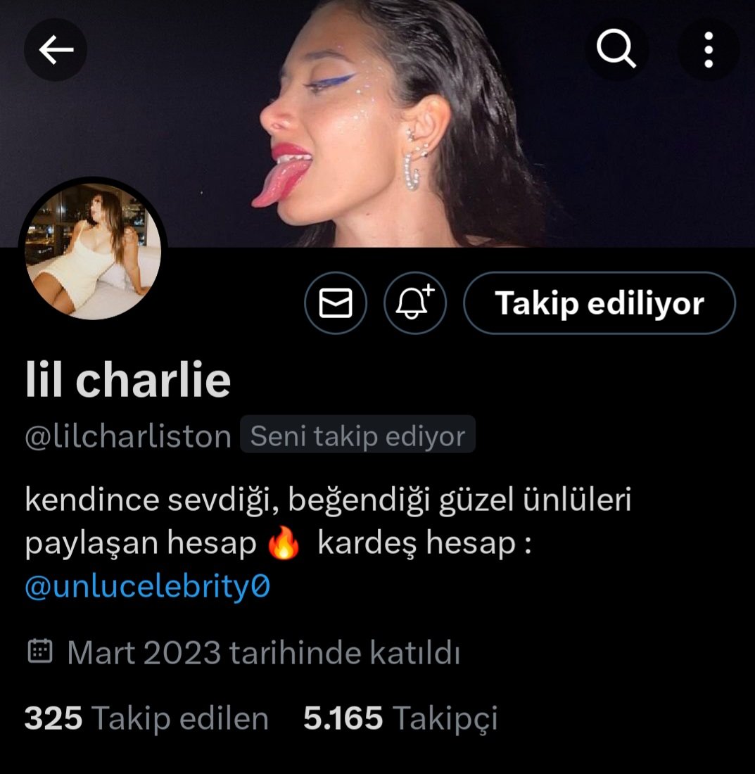 Kardeş hesap <a href="/lilcharliston/">lil charlie</a> hem X , hem de yeni açtığı instagram hesabında takip edip destek olalım çok kaliteli paylaşımları olan çok kaliteli bir sayfadır 🔥