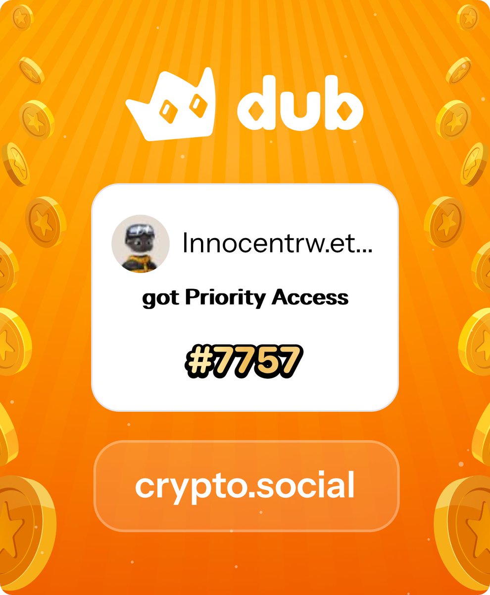 I just got Priority Access to Dub! Let’s make memecoins PvE again. Get in early™. dub.social
