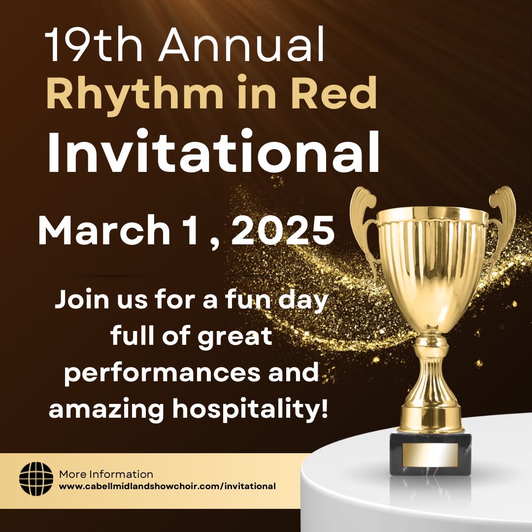 RIRInvitational's tweet photo. DIRECTORS: Registration for the 19th Annual Rhythm in Red Invitational is now open! We will have divisions for large and small mixed, univoice, and middle school show choirs as well as all grade levels of concert choir. We hope to see you on March 1st! 

https://t.co/lcGHg4CJsR https://t.co/tJW13QGWBp