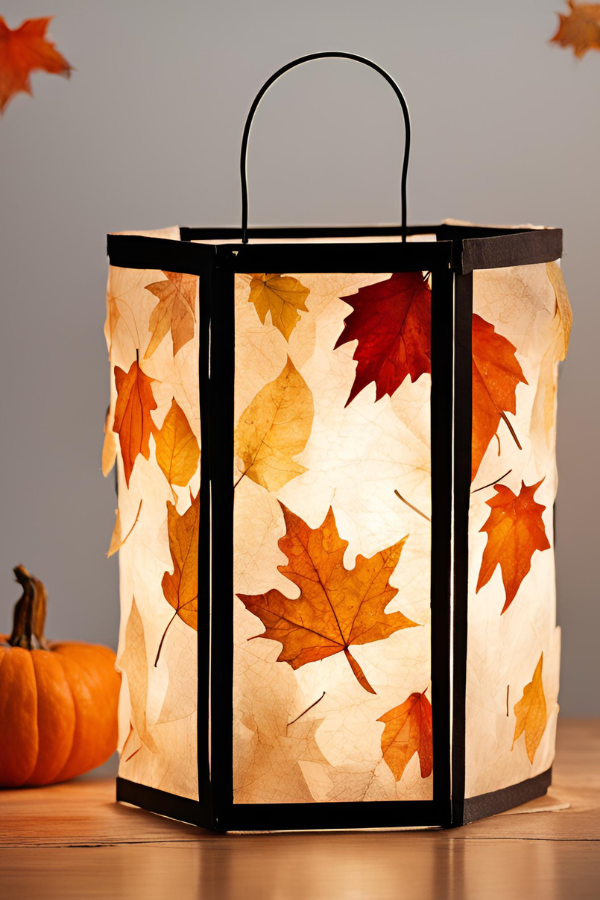 Partywowzy's tweet image. Make a leaf lantern #FallFaves 🎃 diycuteness.com/rustic-fall-po…