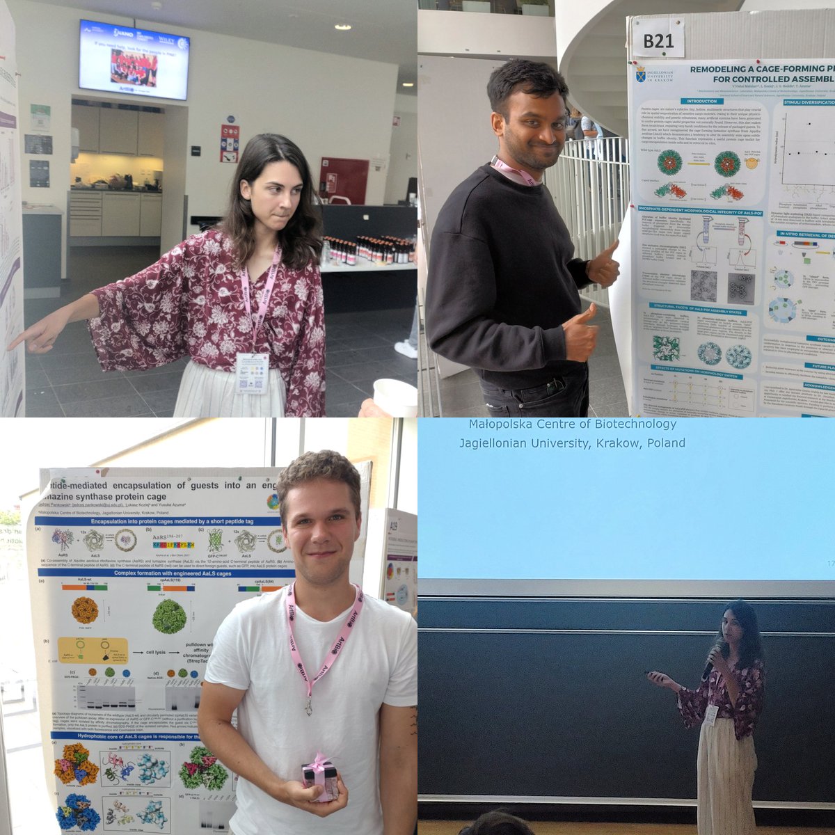 GroupAzuma's tweet image. Maria, Jędrzej, Vishal, and Yusuke presented our latest results @ArtBioAU. Many thanks to the organizers for such an exciting event. Jędrzej received a reward for his active participation in the discussion! @iNANO_AarhusUni, @AarhusUni_int, #ArtBio2024, @MCB_UJ