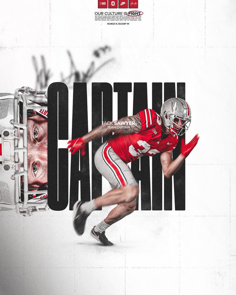 CleBuckeye23's tweet photo. Emeka Egbuka, TreVeyon Henderson, Jack Sawyer, and Cody Simon have been selected as team captains for Ohio State this season https://t.co/OvxxyOi9Ni