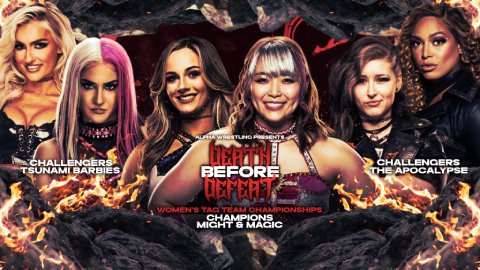 UKLaBelle's tweet photo. Got a very busy weekend ahead 😎 

First, me and @missyinferno have an opportunity to become the new ALPHA Women’s World Tag Team Champions at DBD!

And I'll survive @BattleshipSonya and 4 other competitors in the Scramble match and become JET Academy Champion at Cinderella Story https://t.co/DeT7tdglvi