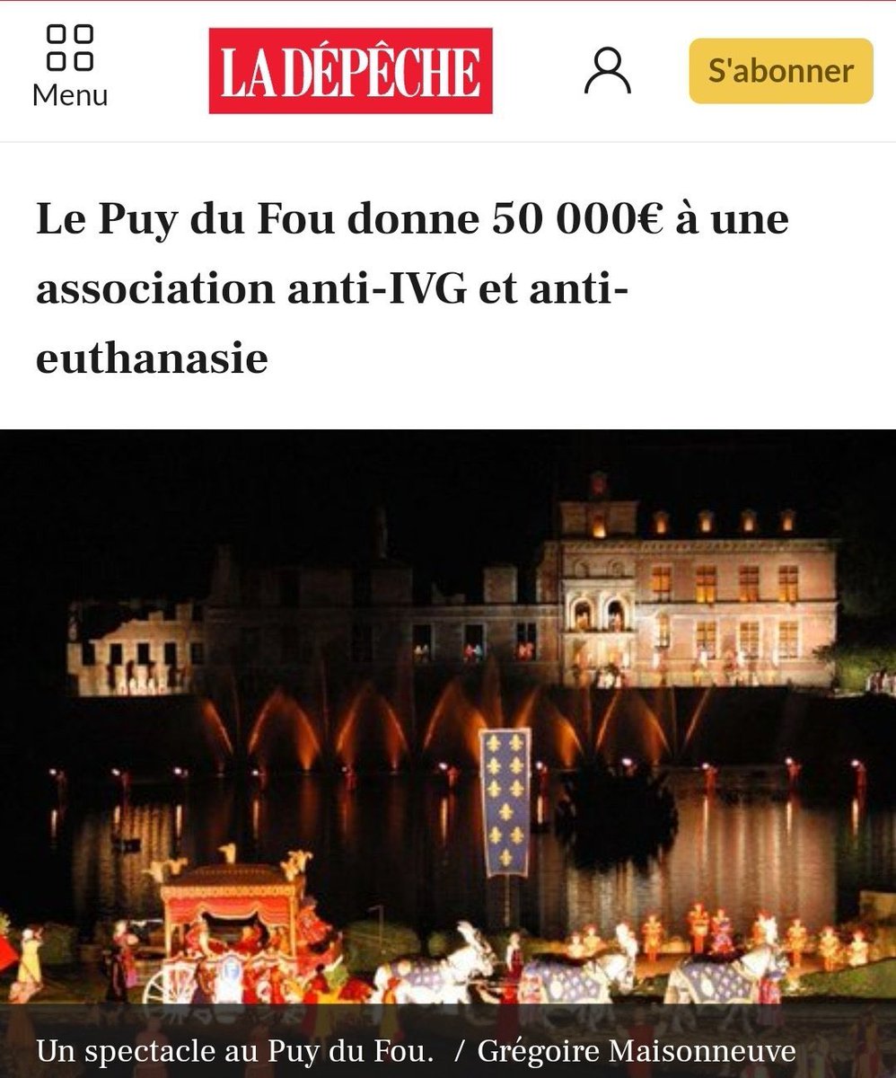 <a href="/auroreberge/">Aurore Bergé</a>, pour rappel, le prix de votre billet contribue à financer un mouvement d’extrême droite opposé à l’IVG. N’oubliez pas que le droit à l’IVG est inscrit dans la Constitution française. En plus d’une faute politique, vous commettez ici une grave faute morale ! <a href="/afpfr/">Agence France-Presse</a>