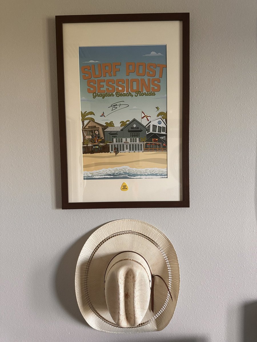 DavidCastilloMD's tweet image. Austin was excited that his @PlayBkPlay Surf Post Sessions signed poster framing was finally finished. #BeachCowboy #KissMyBoots #GoNoles
