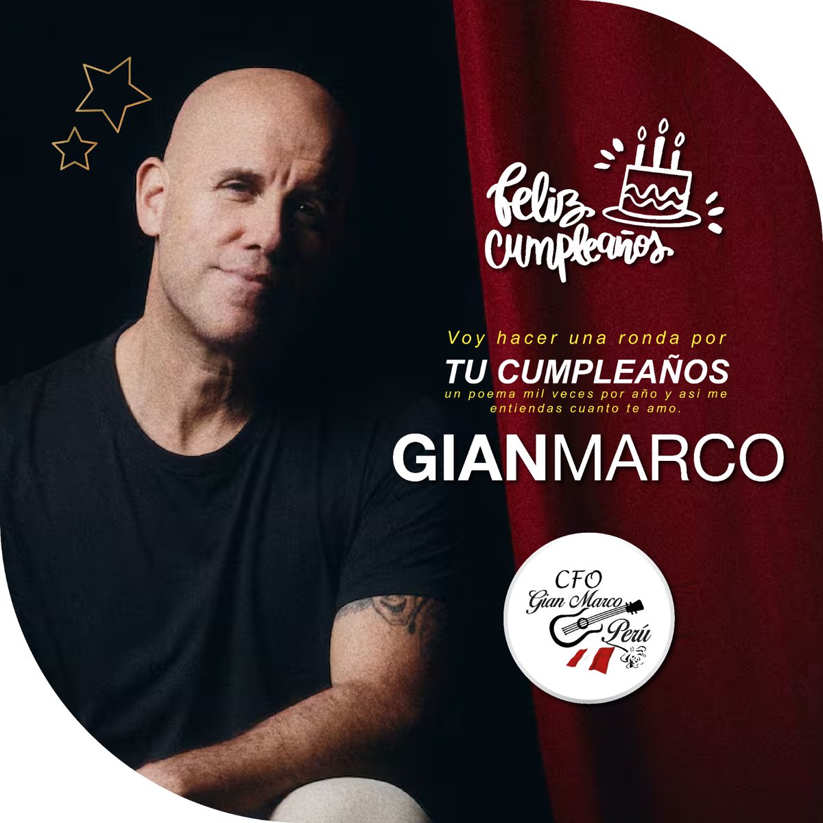 CFOGianMarcoPe's tweet photo. ¡Feliz cumpleaños, querido @gianmarcomusica! 
Gracias por ser; por tu resiliencia, tu legado y tu inmenso arte.
Que el universo siga regalándote solo cosas buenas. ❤️✨🎉

Hoy celebra Arequipa contigo, y nosotros desde todas las partes del Perú. https://t.co/T8ANJNnZaj