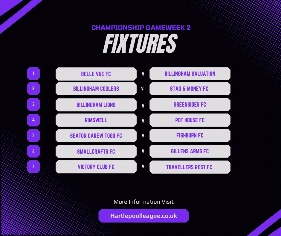 Fixtures for tomorrow.