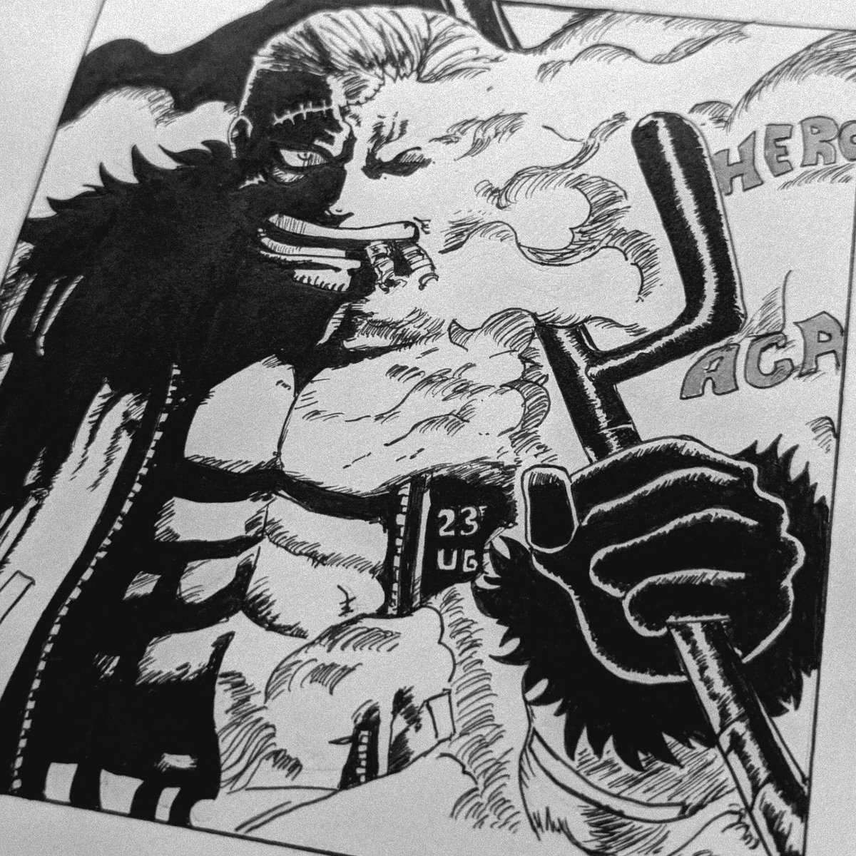 Smoker - One Pièce ☠️
Tribute to the creator of My Hero Academia 
Had a lot of fun drawing it 💪