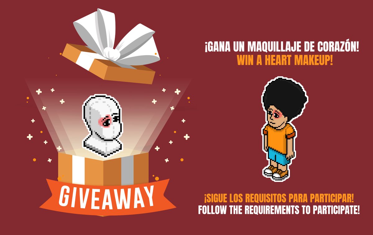🎁 SORTEO GLOBAL 🎁

¡Tres ganadores de un Maquillaje de Corazón! 😍

🟠 Sigue a @Habtium
🔴 Repost + ❤️
🟠 Menciona 2 amigos
🔴 Nombre de usuario en Habtium (opcional)

🗓 Finaliza el 19/08 #Habbo