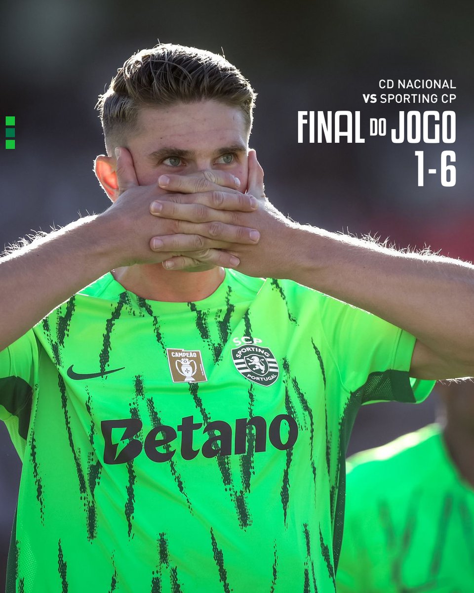 ⏹️ Grande vitória Leonina na Madeira 😎
⚽ Pedro Gonçalves, Trincão (2), Gyökeres (2) e Bragança.

⚫️ 1-6 🟢// #CDNSCP