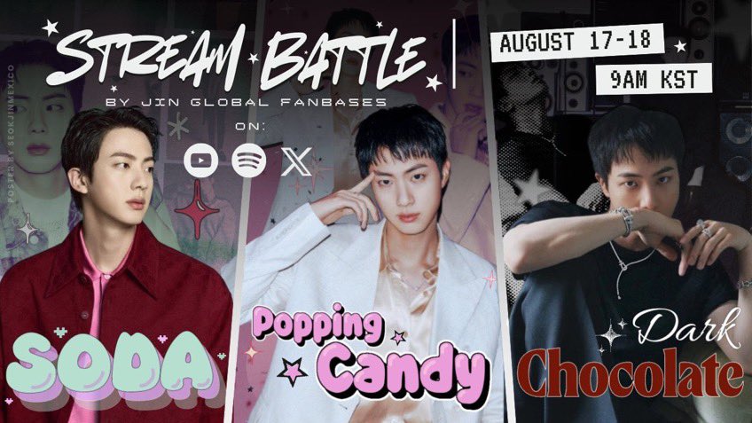 SEOKJINFR's tweet photo. If it’s not yet done, 5 hours left to join our streaming battle between #TeamSoda vs #TeamPoppingCandy vs #TeamDarkChocolate in preparation for KSJ1! 🏆🔥

We are in #TeamDarkChocolate 🍫 for the win 😁

Using the playlists:
🎥 YT: https://t.co/6677aQMh6F
🎵 SP: https://t.co/fVs5vpuGfI
🍎 AM: https://t.co/UzPUTuWwnn

KSJ1 IS COMING 
#TeamDarkChocolate