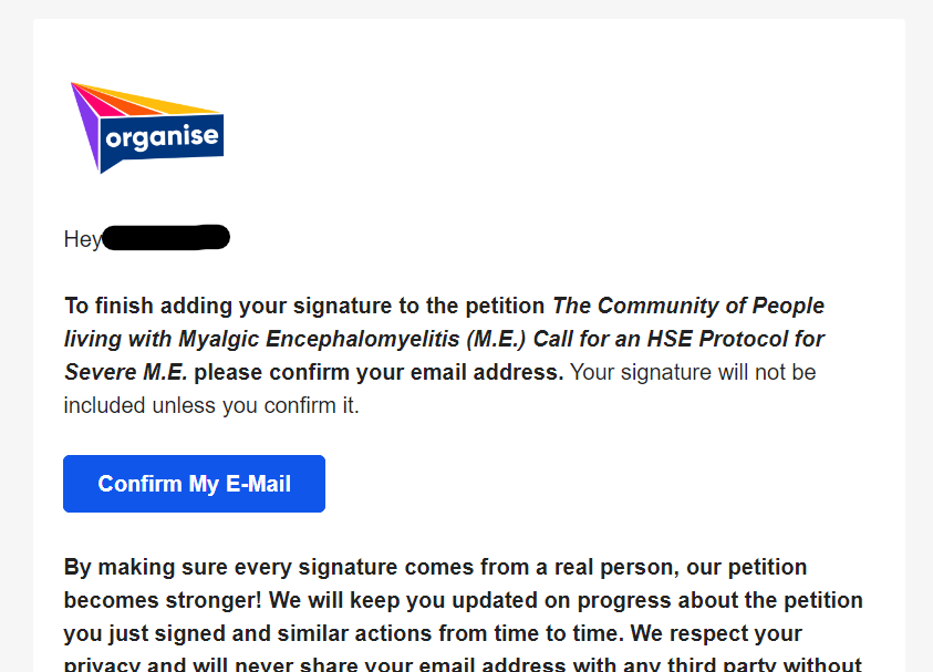 WiredWoozle's tweet photo. Please sign this Open Letter #pwME #pwLC #Close2ME #Care4Complex - wherever you are.
⚠️ After signing, check your email &amp; click the "Confirm My E-Mail" button. Organise requires this for your signature to count.

Thanks @MEAdvocatesIre for the Letter &amp; accessible summary - in 🧵 https://t.co/NjeUmP4a6A