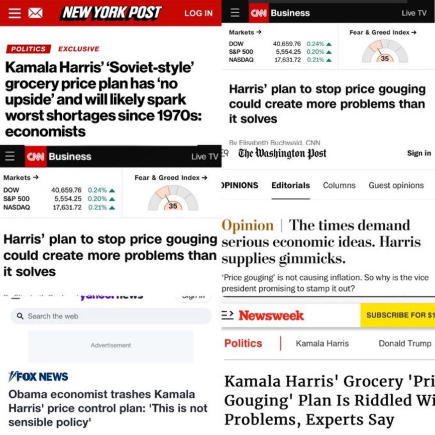 GuntherEagleman's tweet photo. The media has turned against Kamala. 😂 https://t.co/1qYAdwJzir