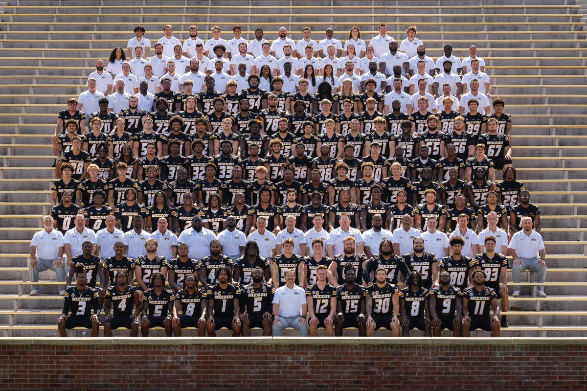 The 2024 <a href="/MizzouFootball/">Mizzou Football</a> Tigers! 

New record of 17 minutes &amp; 43 seconds.  And much more symmetrical than <a href="/CoachGusMalzahn/">Coach Gus Malzahn</a> photo