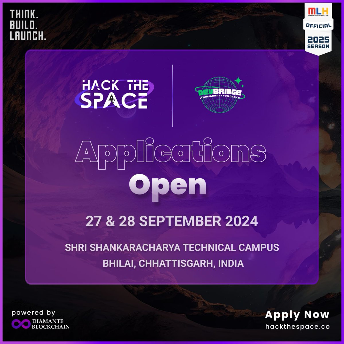 DevBridge_Co's tweet photo. 🚀 Exciting news! DevBridge is partnering with us for HackTheSpace! Join our 24-hour hackathon to innovate and present solutions.

📅 27-28 Sep 2024  
📍 SSTC Bhilai  
🌐 Register: https://t.co/EK4YAAyHAx  
🗝️ Code: HTS2CP4  

#HackTheSpace #Innovation #hts2 https://t.co/h3hreju2wY
