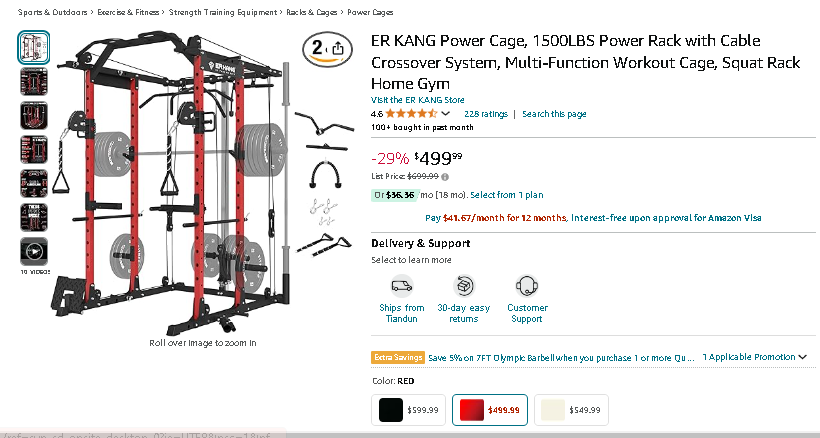 StelletDeals's tweet photo. 🏋️♂️ Maximize your workouts with the ER KANG Power Cage – 1500 lbs capacity, includes a cable crossover system and multi-function squat rack. Ideal for any home gym setup!
🔗 Link https://t.co/gy3NIWuxnb
#ad #commissionsearned #homegym #ERKANG #powercage #fitness #gym #wey https://t.co/uRyTgv7G9t
