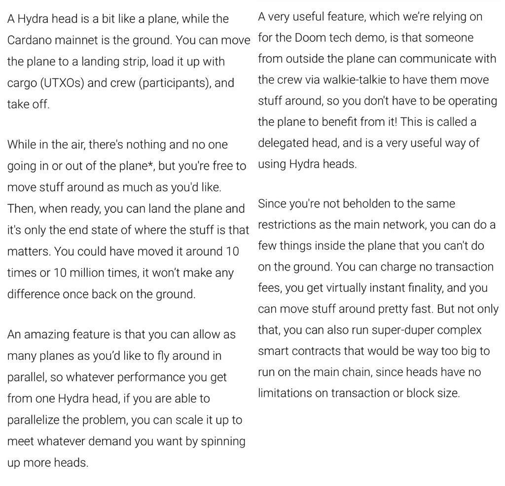 StakeWithPride's tweet image. How Hydra works using an ✈️ analogy. #Cardano