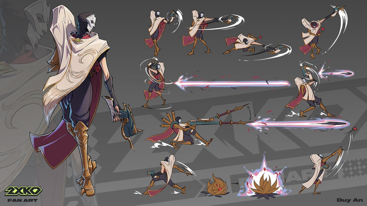 "And now, the curtain rises." 
Jhin 2XKO fan concept! Would love for him to make it in :) he's one of my favorite league designs and I started playing when he came out! 
Who would you like to see in 2XKO?