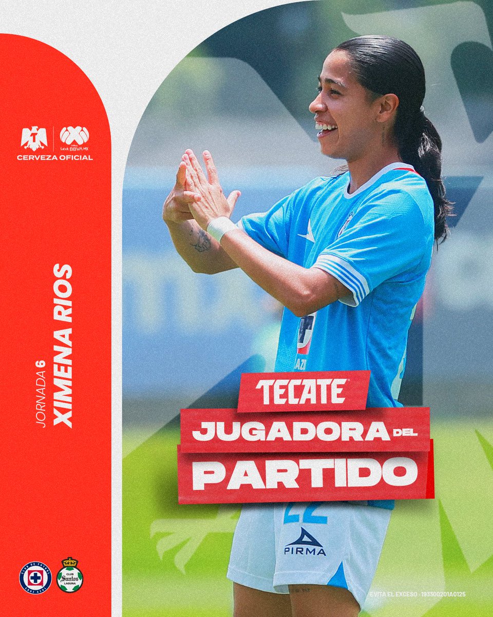 #TecateJugadoraDelPartido | Ximena Rios ⭐️

Un doblete y mucho futbol ↔️ vertical y ofensivo para guiar a las celestes al triunfo. 🔥

<a href="/CervezaTecate/">Cerveza Tecate</a>