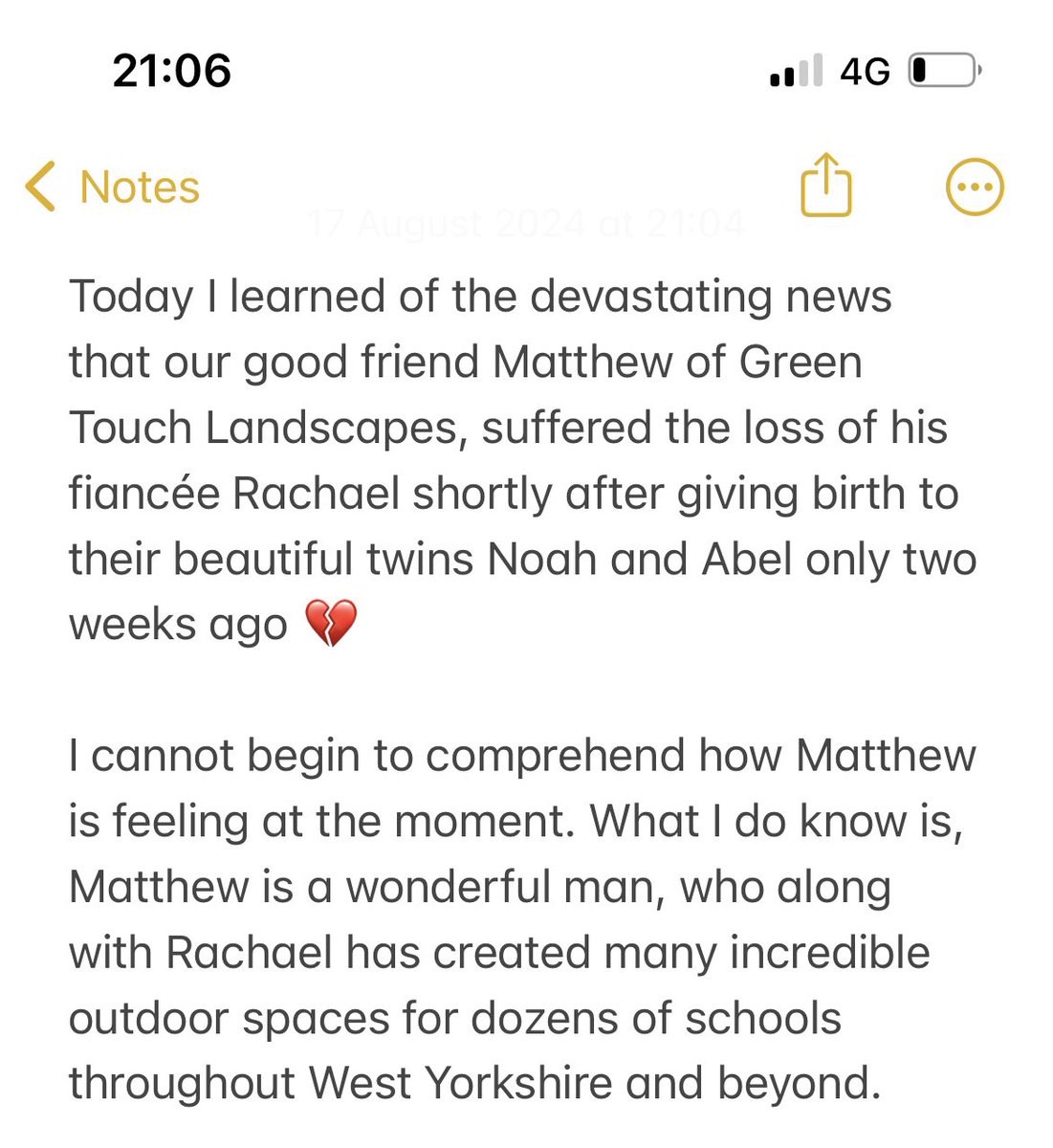NiallO7Brien's tweet photo. 💔💔💔
Friends and colleagues in #Education please take the time to read about the devastating loss suffered by our friends @GTLandscapesLtd 

@church_prim @tagtiv8 @We_Are_CAS   @MiriamLordPAT @JoinUsMovePlay @AtlasPrimary @MMPS_Bradford @GD_Primary 

https://t.co/FyiKp8TFHx https://t.co/w5CvBITjsV