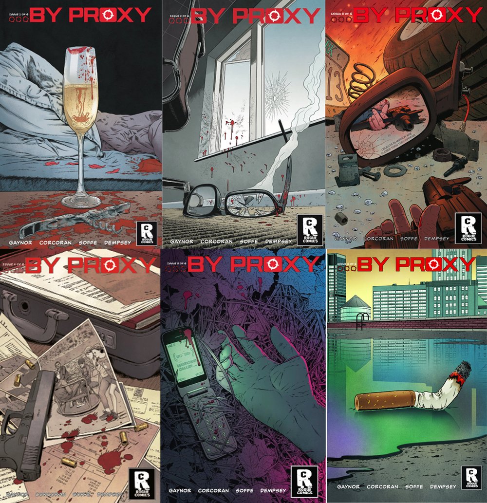 Fun fact: a standard rifle bullet won't pass through a scope as the multiple layers of convex glass compress rather than shatter.
...by Proxy is a six part series about a reluctant hitman contracted for one last job
Find out more by visiting roguecomicsireland.com/roguestore