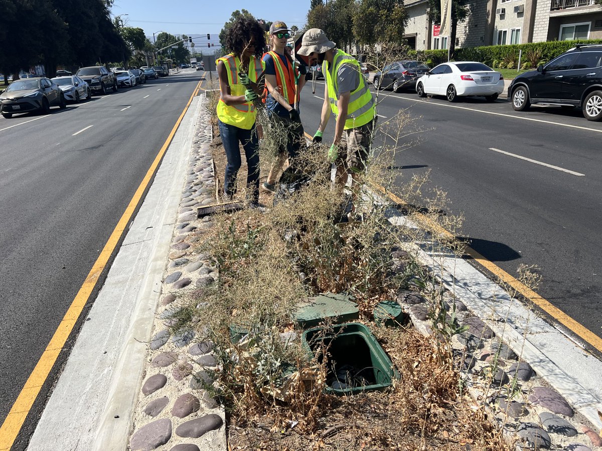 Reseda_NC's tweet photo. We spent the morning with Streets Are For Everyone (SAFE) working in teams to cleanup Reseda Blvd’s bike lanes, sidewalks, and median between Victory Blvd and Vanowen Ave. https://t.co/8yVpGS4HXK