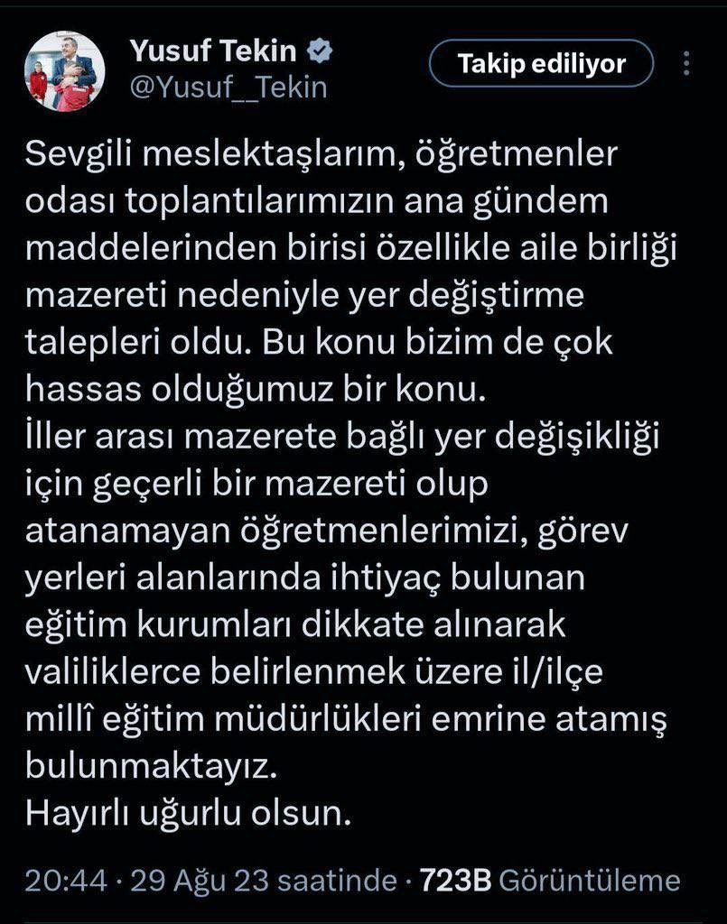 ozgeuzun05's tweet photo. Bakanım aynı yazıyı tekrar paylaşmanızı mazeret mağduru öğretmenler olarak heyecanla bekliyoruz 🙏 
@RTErdogan 
@EmineErdogan 
@Yusuf__Tekin 
@tcmeb 
@tcbestepe 

#İlEmriEsittirAile https://t.co/luRuF7QbOm