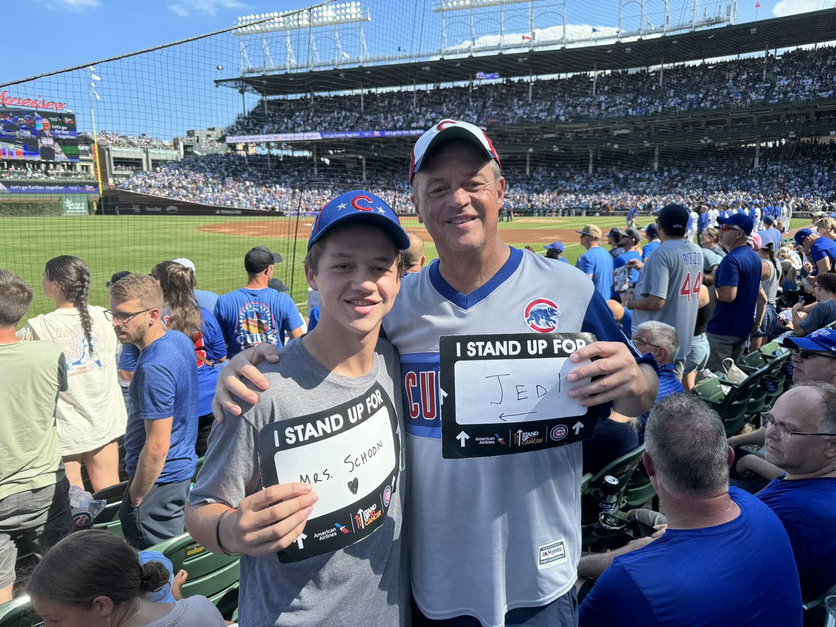 Celebrating <a href="/comden_jed/">Jed Comden</a> and remembering Michele Schoon today at <a href="/Cubs/">Chicago Cubs</a> #standupforcancer game c