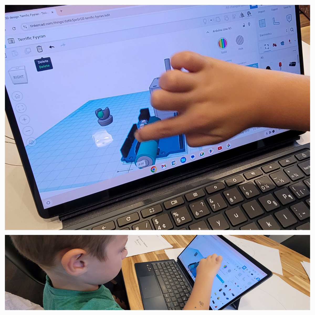 matthewtaylorav's tweet photo. Proud dad moment: My 5 yr old son recently said, "Dad, I want a 3D printer!" After some research, we found our local library has one. They guided us through the software &amp; today, he started designing. I’m amazed by his curiosity &amp; can’t wait to see what he creates #littleengineer https://t.co/4Gw8C9hkrZ