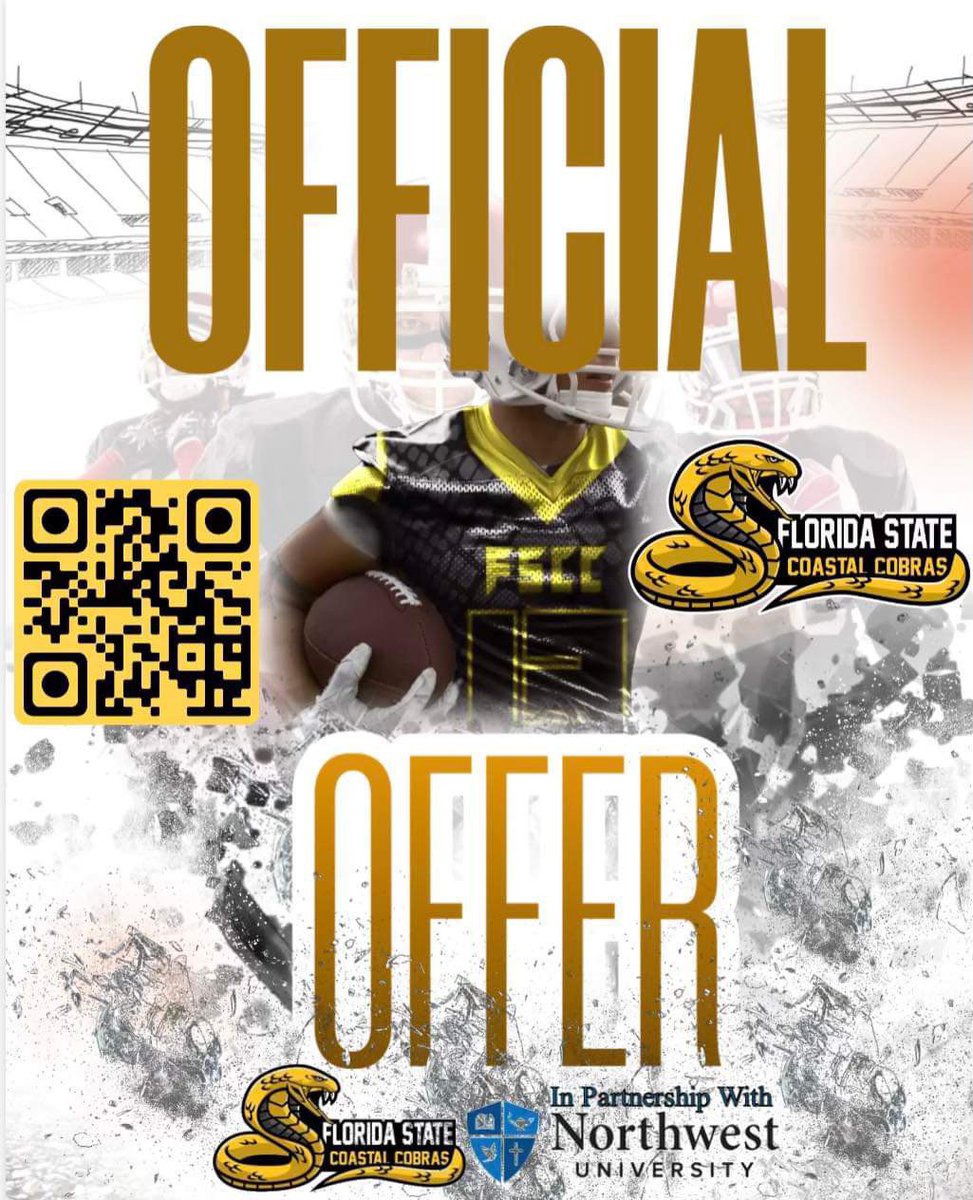 AvantaFredieu's tweet photo. Blessed and honored to say I’ve received another offer from Florida State Coastal🟡⚫️ @TenahaFb @FsccCobras https://t.co/hGzYQAS7kb