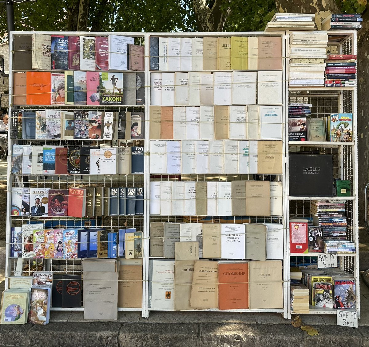 Colonel_Oiseau's tweet photo. @CarolineNaven Bosnian book stall in the wonderful town of Trebinje - a couple of familiar authors in translation 📖 😁 https://t.co/W4kCEutyNq