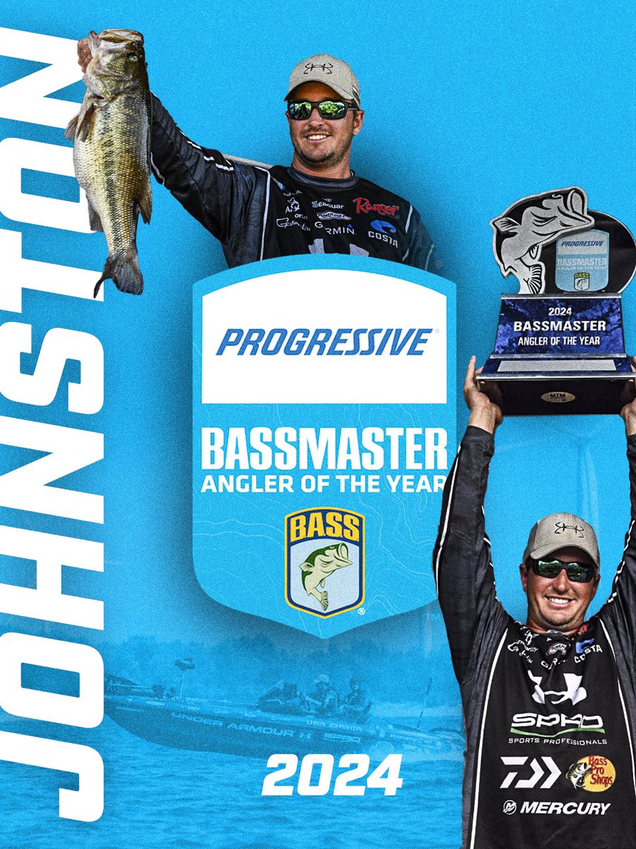 bassmaster's tweet image. 🏆 @johnston_fishin is your 2024 @progressive Bassmaster Angler of the Year!

Chris becomes the first Canadian to win an Elite Series Tournament and AOY Title!  🇨🇦

#Bass #Bassmaster #AnglerOfTheYear #AOY #Progressive