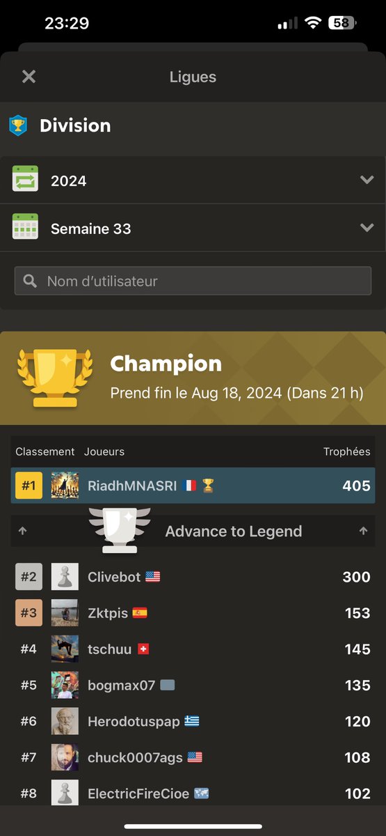 First of champions league at chess.com #Chess #Passion 🎊😇