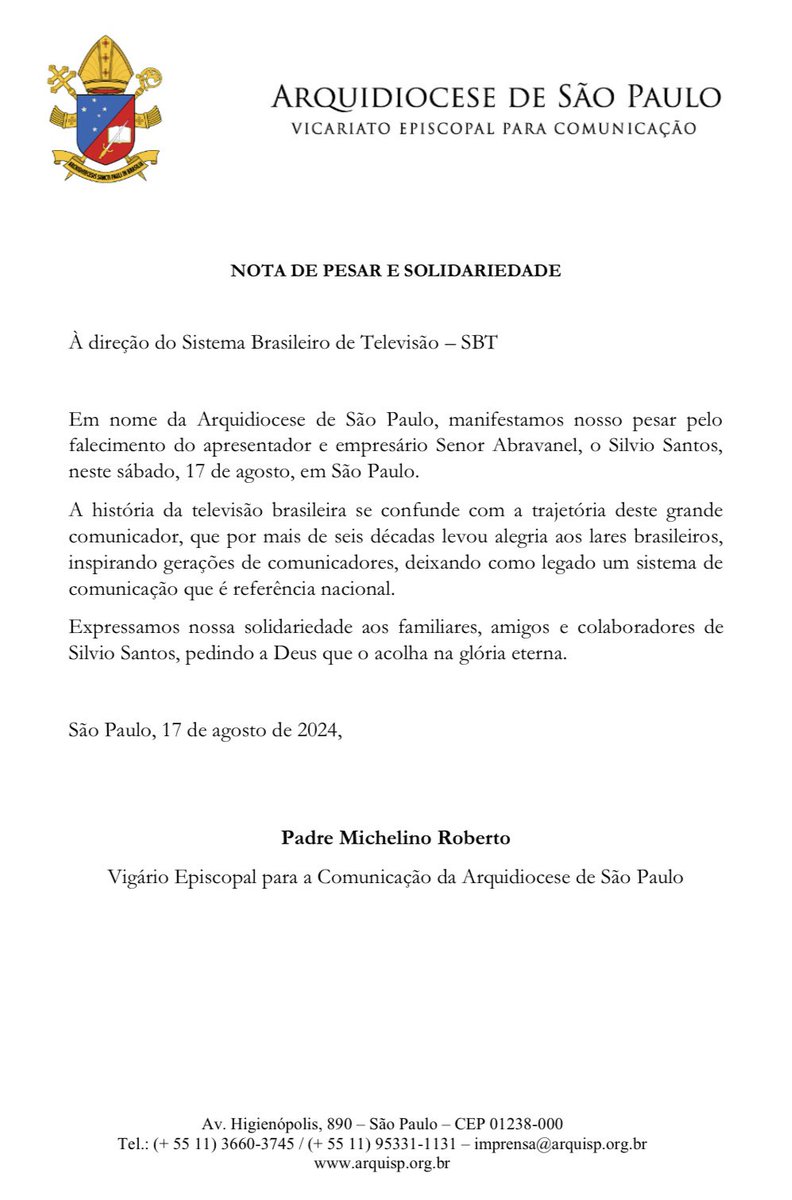 Arquidiocese de São Paulo tweet media