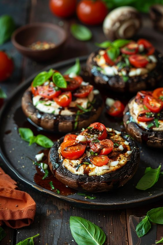 xingtian991314's tweet photo. Caprese Chicken Stuffed Portobello Mushrooms https://t.co/zfqa5WThqK