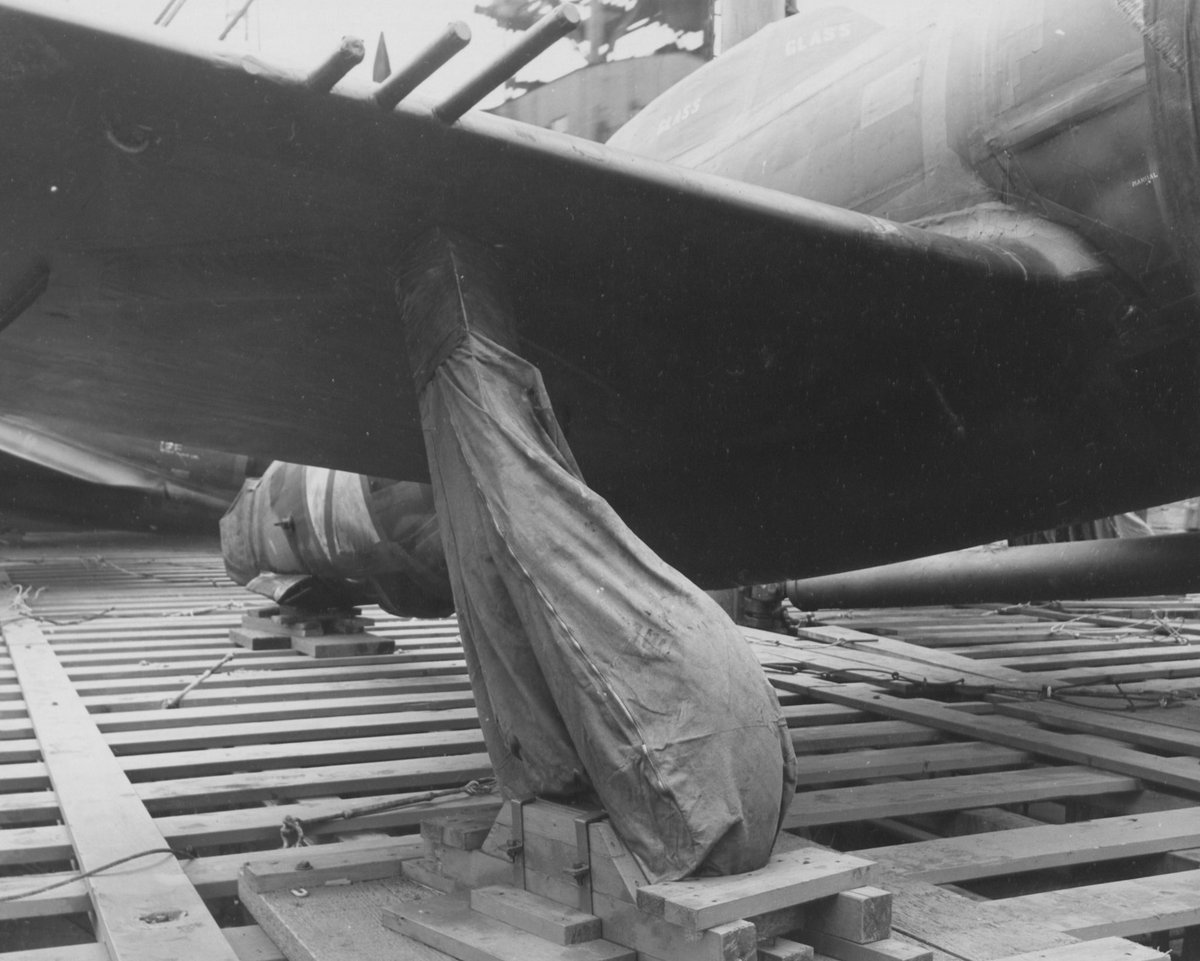 Boneyardsafari's tweet image. #otd Close-up of a landing wheel of a Republic P-47, heavily enshrouded for its trans-Atlantic journey at Glasgow, Scotland. 17 August 1943. #p47 #wwii #usaaf #aviationsafari #aviationpreservation #boneyardsafari