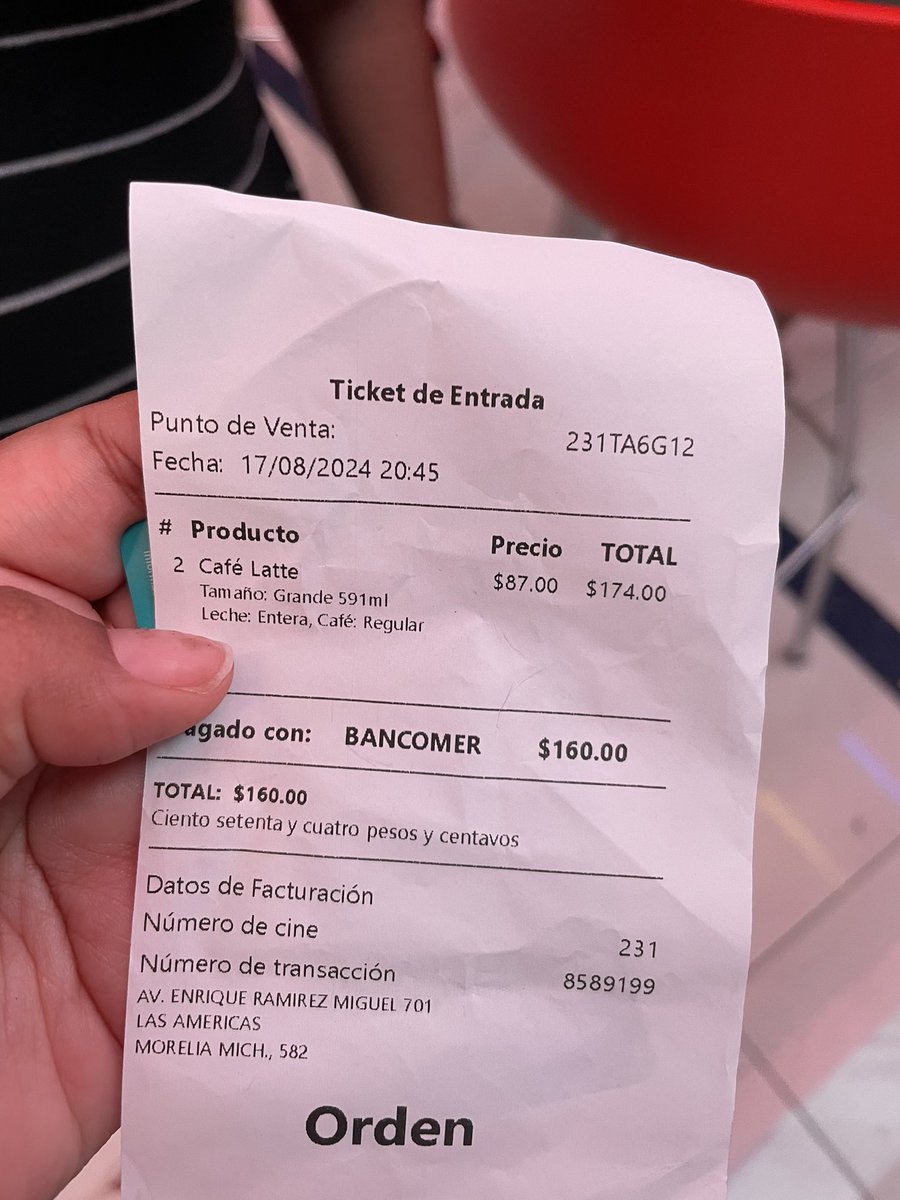 valeryjim's tweet photo. @Cinepolis solo son 2 cafés y sigo esperando 🫠 https://t.co/9wTM0uUoiJ