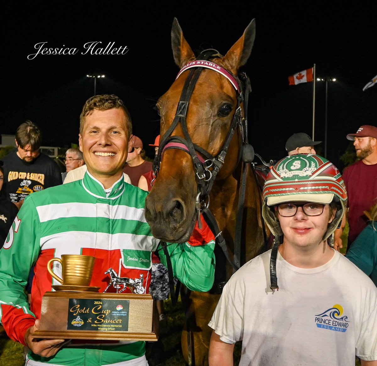 After giving his gloves and whip away to different fans, Jordan Stratton completed his Gold Cup tour in the winner’s circle and gave this young fan his helmet. I am speechless.