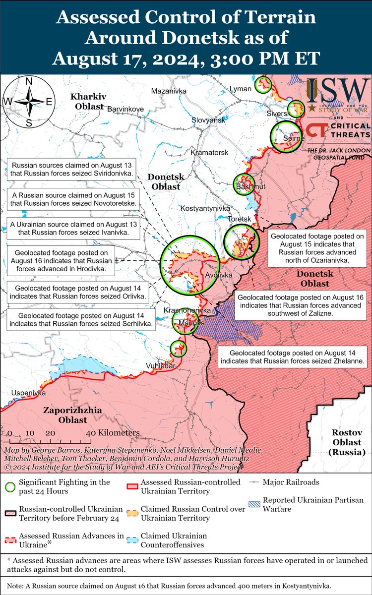 TheStudyofWar's tweet image. NEW: It is too early to assess the outcomes and operational significance of the Ukrainian incursion into Russia and the ongoing Russian offensive effort in eastern Ukraine. 🧵(1/14)

1/ The Ukrainian operation in Kursk Oblast has already generated theater-wide operational and…