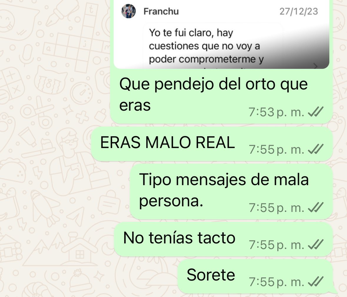 Yo de repente sin ningún motivo recordando conversaciones de hace 6 meses:
