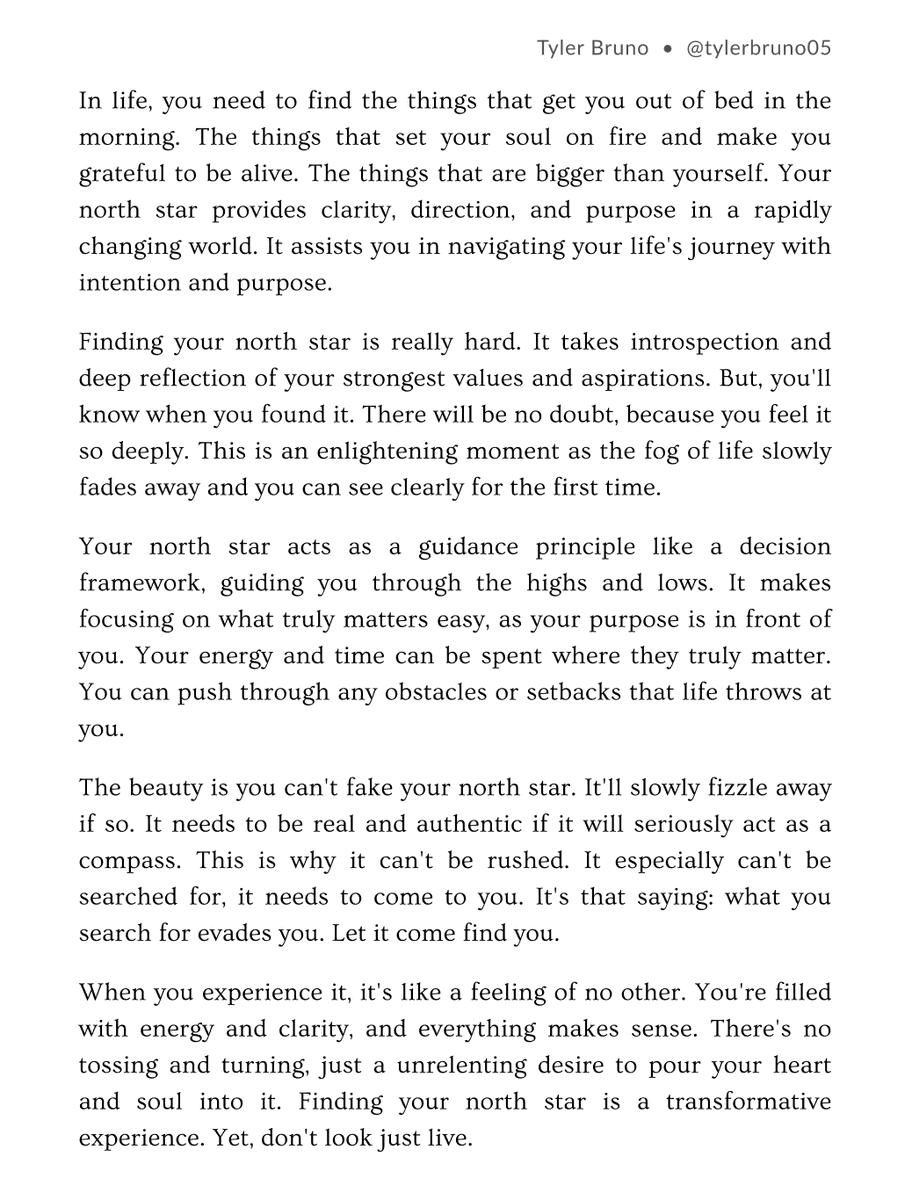 tylerbruno05's tweet photo. Find your north star. Your life will change https://t.co/Aqjxp3If5p