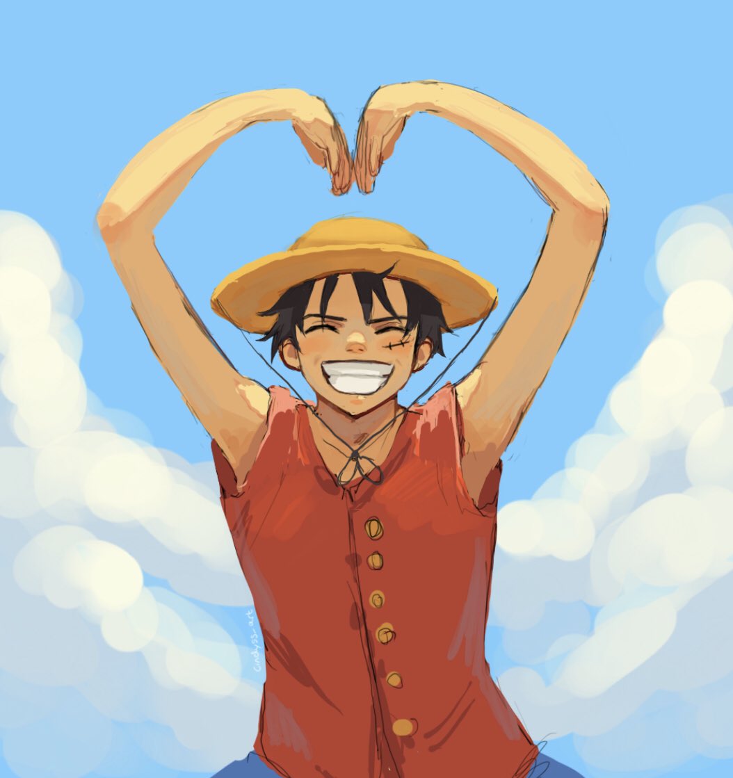 cindyss_art's tweet photo. Luffy sending everyone extra love🫶 #ONEPIECE #luffy #onepieceart https://t.co/2ti113O9rQ