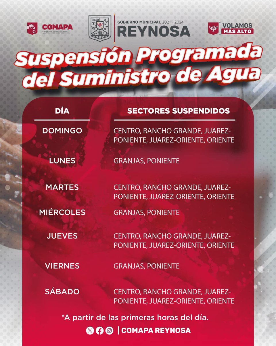 PhotogDina's tweet image. 🚨BREAKING: The municipal water system of Reynosa—the largest city in the border Mexican state of Tamaulipas (pop: 704,000+)—just announced water rationing cycles that will hit different areas of city for 24 hours at a time. The utility cites low levels at Anzalduas reservoir.