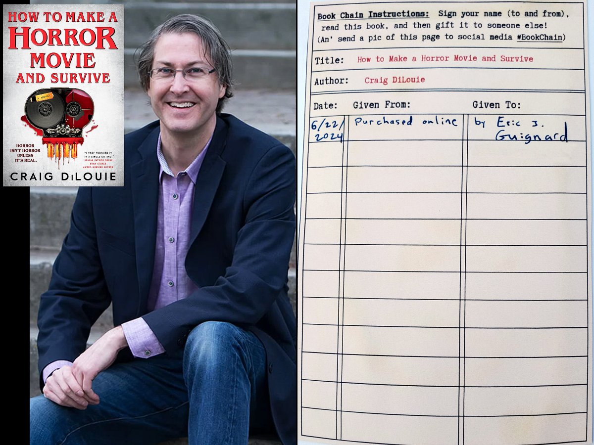 ericjguignard's tweet image. Highlighting #BookChain 6!

HOW TO MAKE A HORROR MOVIE AND SURVIVE (@HachetteUS) by @CraigDiLouie:

Tracked as BookChain6 here: ericjguignard.blogspot.com/2024/08/book-c…

Where to next? Only chance and the last reader involved may determine! #BookChainChallenge